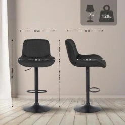 CLP Barkruk Solon Zwart Frame - Stof - Zwart -Leen Bakker Winkel e323b80716b5490fabc3bd33e87731d6