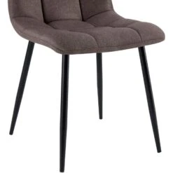 CLP Set Van 4 Eetkamerstoel Antibes Zwart Frame - Stof - Bruin -Leen Bakker Winkel e44eab4abae246aaba448ffac16b4d09