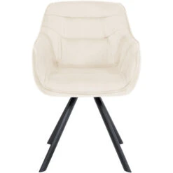 CLP Eetkamerstoel Russel Zwart Frame - Fluweel - Creme -Leen Bakker Winkel e5591fc711e8402d825395efe0377f51