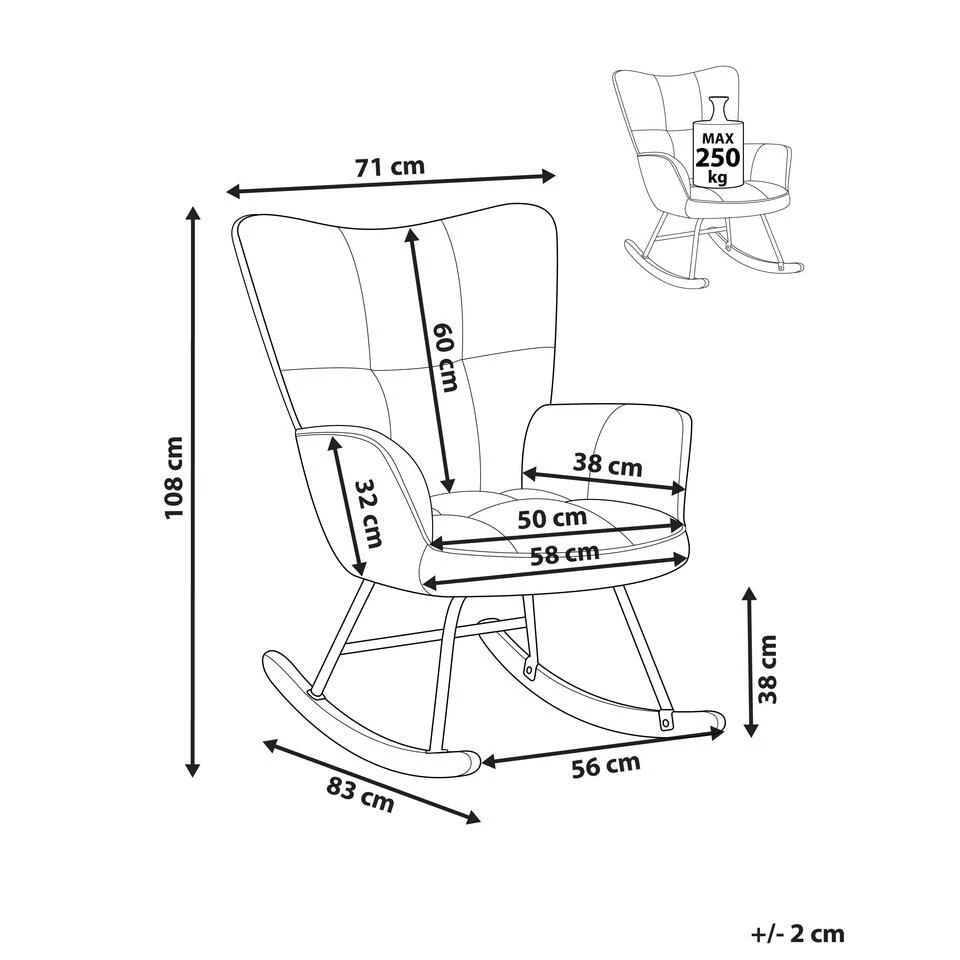 OULU - Schommelstoel - Wit - Bouclé 5 OULU - Schommelstoel - Wit - Bouclé - Afbeelding 3