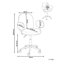MORAGA - Bureaustoel - Gebroken Wit - Bouclé -Leen Bakker Winkel ea05a5744c3a477d8347b8dcc205dc7d