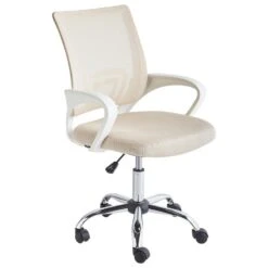 SOLID - Bureaustoel - Beige - Polyester -Leen Bakker Winkel ebec3abac2294ab68c2e3e7db77fe05f