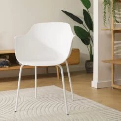 Nolon Nora-Puk Eetkamerstoel Wit - Met Armleuning - Wit Onderstel -Leen Bakker Winkel ed7e9073d00f4f27a38fa8dee9ab1b57