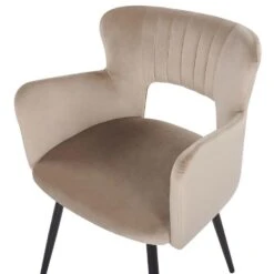 SANILAC - Eetkamerstoel Set Van 2 - Beige - Fluweel -Leen Bakker Winkel ee6570b739b946cc9f5930d7d80a7419