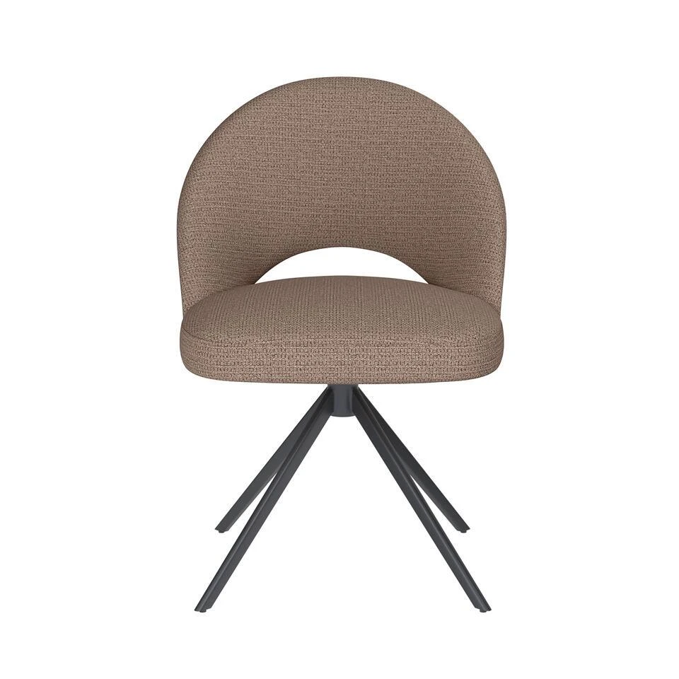 Housecraft Mick Eetkamerstoel Draaibaar Metaal Taupe 4 Housecraft Mick Eetkamerstoel Draaibaar Metaal Taupe - Afbeelding 2