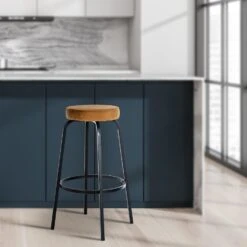 CLP Barkruk Kamari Mat Zwart Frame - Fluweel - Koffie -Leen Bakker Winkel f09f362c07124373ab404bde7c1bb6a8