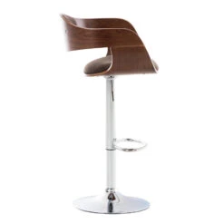 CLP Barkruk Kingston Walnoot Frame - Stof - Walnoot/bruin -Leen Bakker Winkel f10c5d11de8c4aa398977e28c134f257