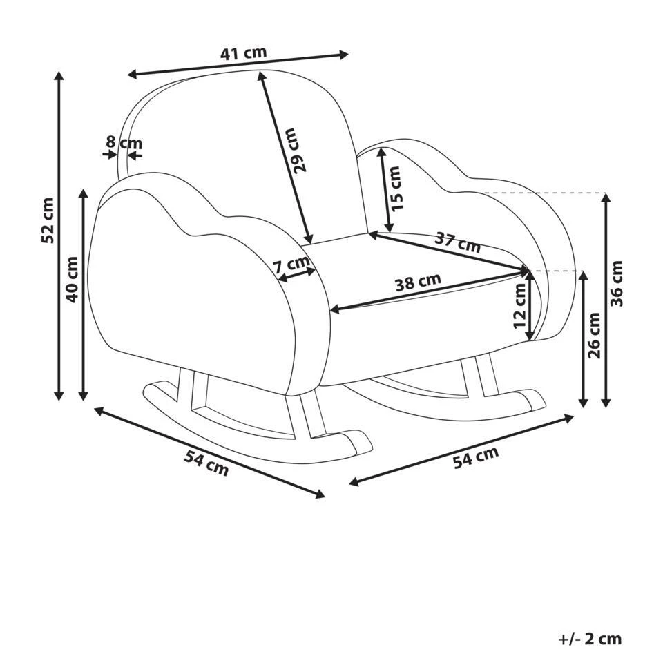 SKARE - Schommelstoel Voor Kinderen - Lichtblauw - Bouclé 6 SKARE - Schommelstoel Voor Kinderen - Lichtblauw - Bouclé - Afbeelding 4