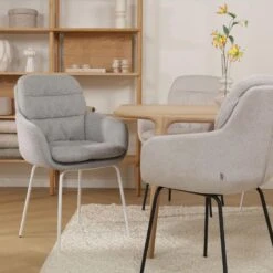 Nolon Nora-Mia Eetkamerstoel Grijs - Met Armleuning - Zwart -Leen Bakker Winkel f20cf96e350744e89a78cdcc8d215f54