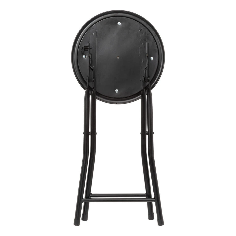 5Five Bijzet Krukje/stoel - Opvouwbaar - Zwart Fluweel - 29x45 Cm 4 5Five Bijzet Krukje/stoel - Opvouwbaar - Zwart Fluweel - 29x45 Cm - Afbeelding 2