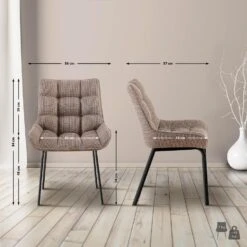 CLP Eetkamerstoel Saranda Zwart Frame - Stof - Terrabruin -Leen Bakker Winkel f62a837f0b004656ab0b8a3fb06f0649