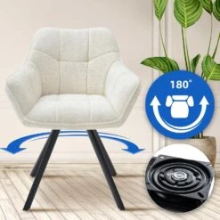 CLP Eetkamerstoel Scott Zwart Frame - Stof - Creme -Leen Bakker Winkel f67e2a4046da414199f83262f3e77403