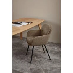 WOOOD Runa Eetkamerstoelen - Polyester - Donker Zand - Set Van 2 -Leen Bakker Winkel f7122d3d25aa47078af856002d74992c