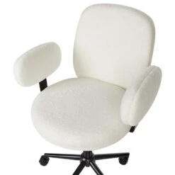 MORAGA - Bureaustoel - Gebroken Wit - Bouclé -Leen Bakker Winkel f8245f81f2374c2c80967965989f425b