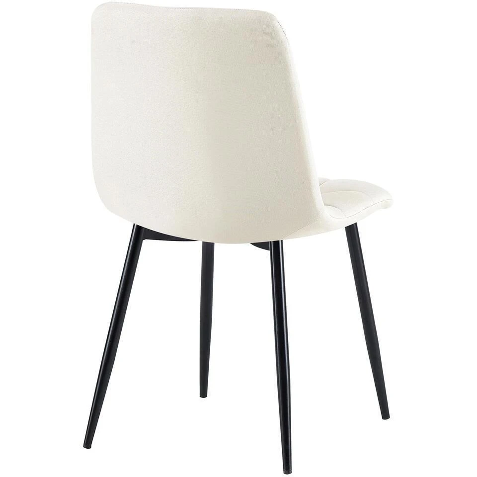 CLP Set Van 4 Eetkamerstoel Antibes Zwart Frame - Stof - Creme 9 CLP Set Van 4 Eetkamerstoel Antibes Zwart Frame - Stof - Creme - Afbeelding 7