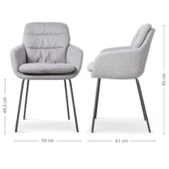 Nolon Nora-Mia Eetkamerstoel Grijs - Met Armleuning - Zwart -Leen Bakker Winkel fa113897b0ec4a08a4690dfcee8e9ce0