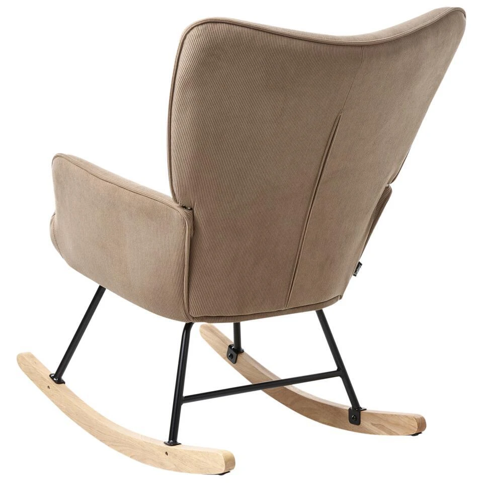 ARSET - Schommelstoel - Taupe - Bouclé 9 ARSET - Schommelstoel - Taupe - Bouclé - Afbeelding 8