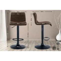 CLP Set Van 2 Barkruk Branford Zwart Frame - Stof - Bruin -Leen Bakker Winkel fc37e9d7c87641f6a17d3fd5f50fb184