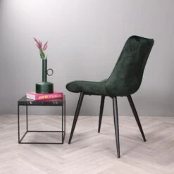DS4U - Benito 3.0 Eetkamerstoel Velours - Donkergroen -Leen Bakker Winkel fca81bb5ad3649b3bd6ab8500d068483