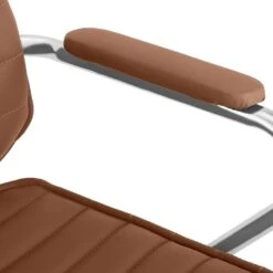 CLP Bureaustoel Rako Chroom Frame - Kunstleer - Licht Bruin -Leen Bakker Winkel fe413f8fe85f447e84126504b465cda0