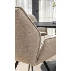 Eetkamerstoel Raffy Met Armleuning - Stof - Zand -Leen Bakker Winkel sf 10307089 1012