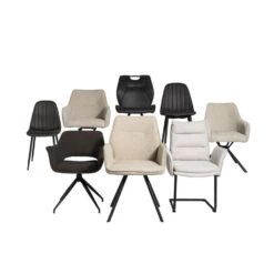 Eetkamerstoel Raffy Met Armleuning - Stof - Zand -Leen Bakker Winkel sf 10307089 4050