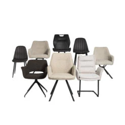 Eetkamerstoel Raffy Met Armleuning - Stof - Zand -Leen Bakker Winkel sf 10307089 4051